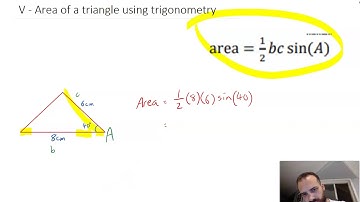 Area of a triangle using trigonometry