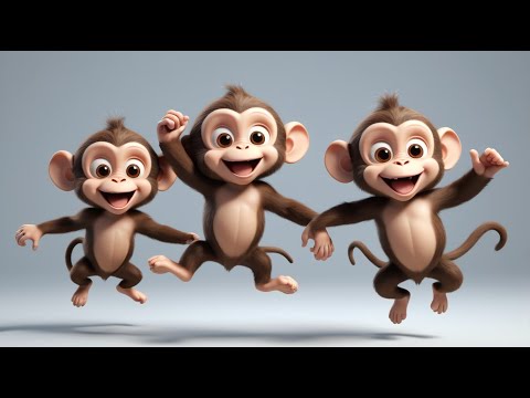 Five Little Monkey Jumping on the bed | Nursery Rhymes | Bubbly Dots 3D #fivelittlemonkeys