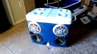Best Stereo cooler ice chest radio cooler Pyle 4 channel amp How to To find the products I used for my stereo cooler, visit www.Dayandnightvibes.com there you will find everything I used that worked