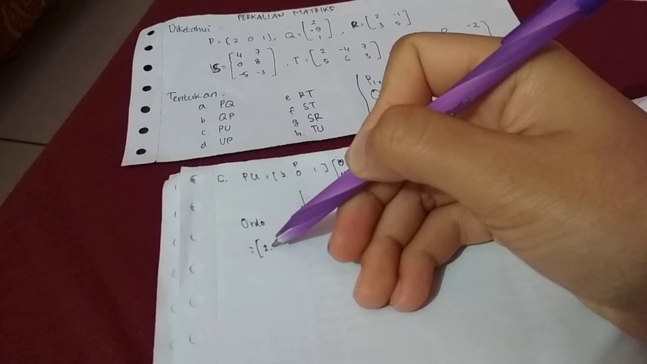 Perkalian Matriks Ordo 3x3 Dengan 3x1 - Matematika Dasar