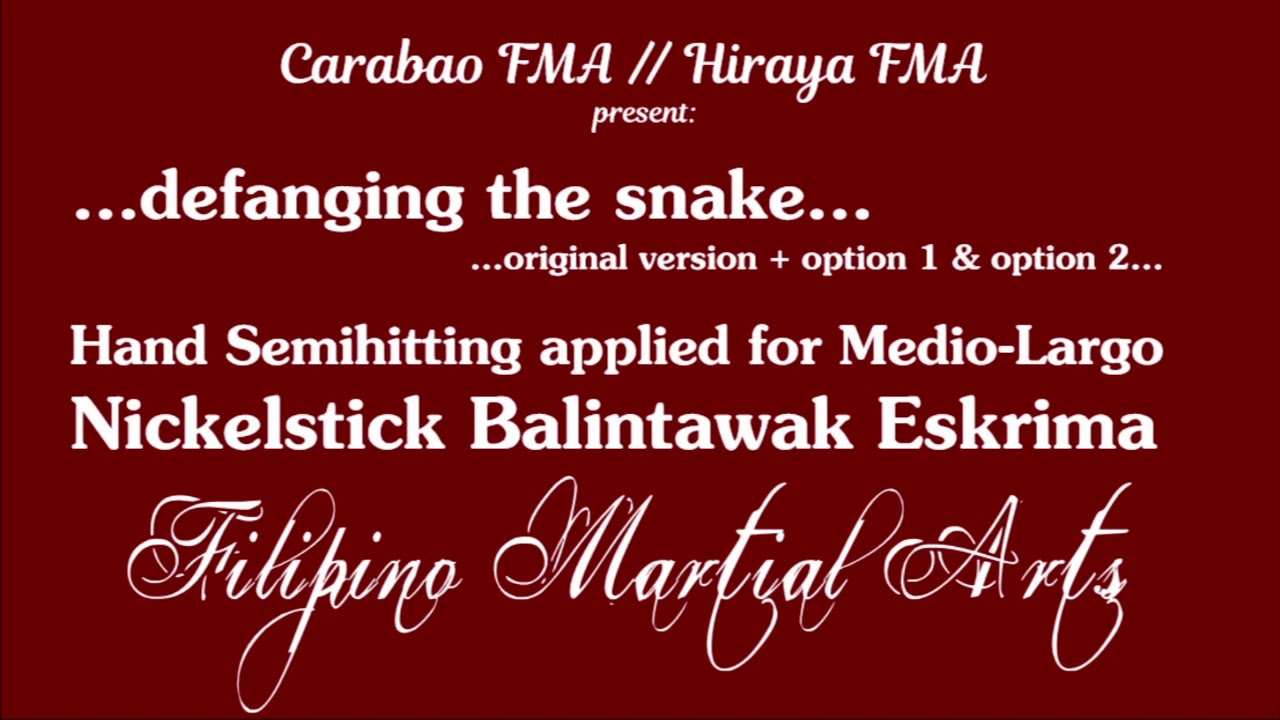 Hand Semihitting / Defanging the snake - Nickelstick Balintawak Eskrima - HirayaFMA 094