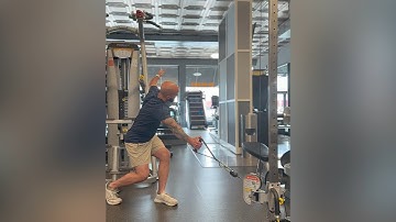 Staggered Stance Cable Row w/Rotation