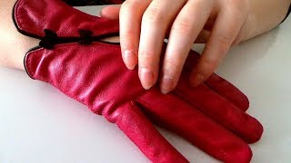 ASMR Leather glove fast scratching and tapping