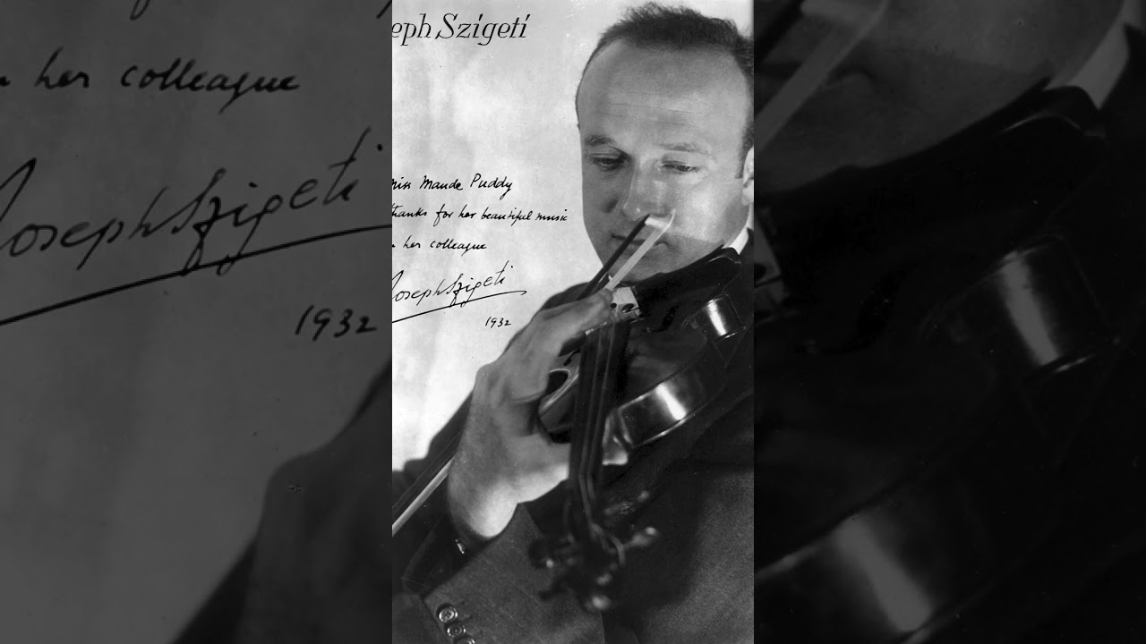 Szigeti plays Tartini from 1927 #violin #historical - YouTube
