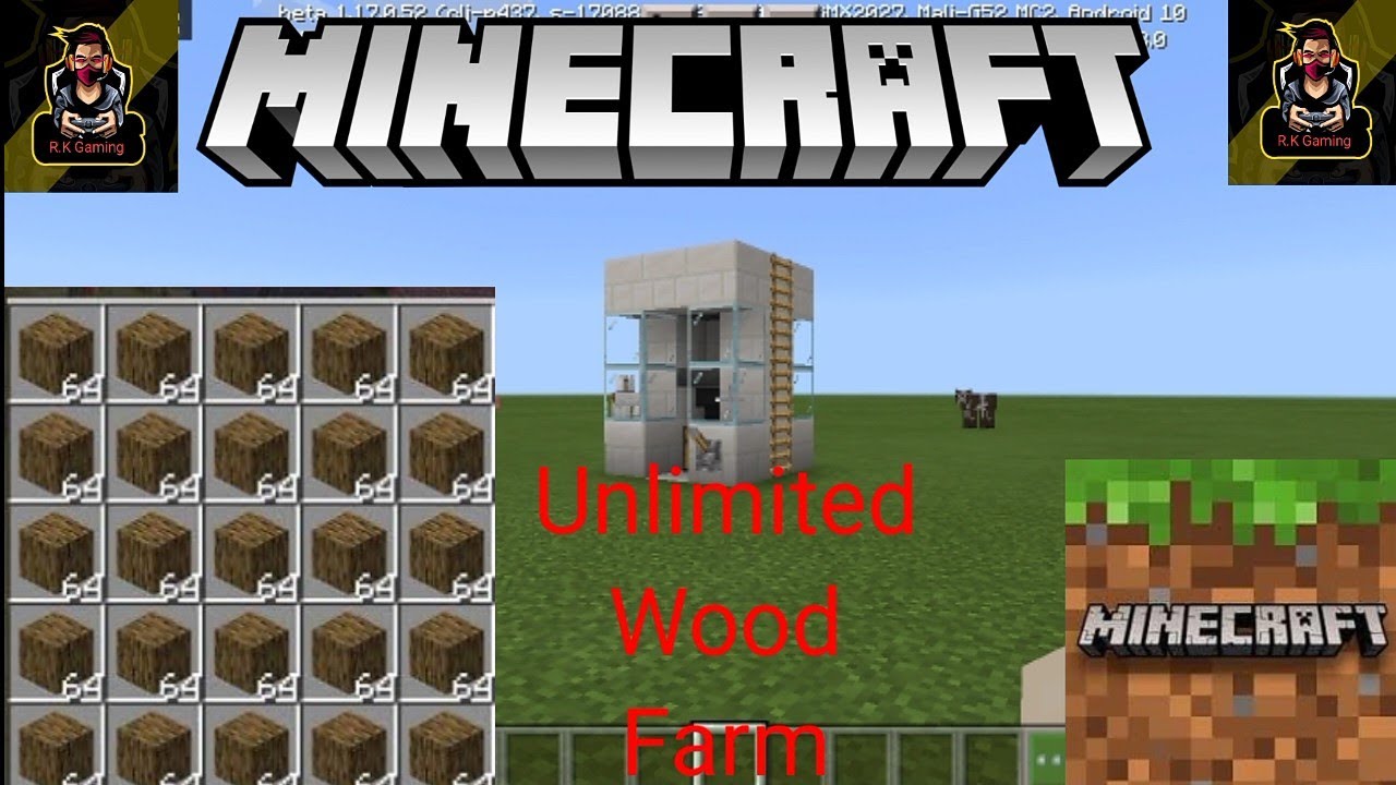 How to make Unlimited Wood Farm in Minecraft pe | All types of Farm #2 ...