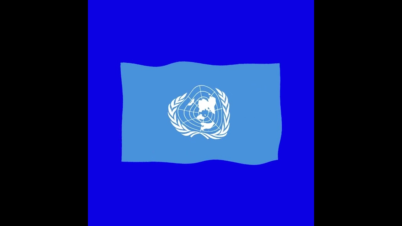 united nations  2d flag green screen flag animation