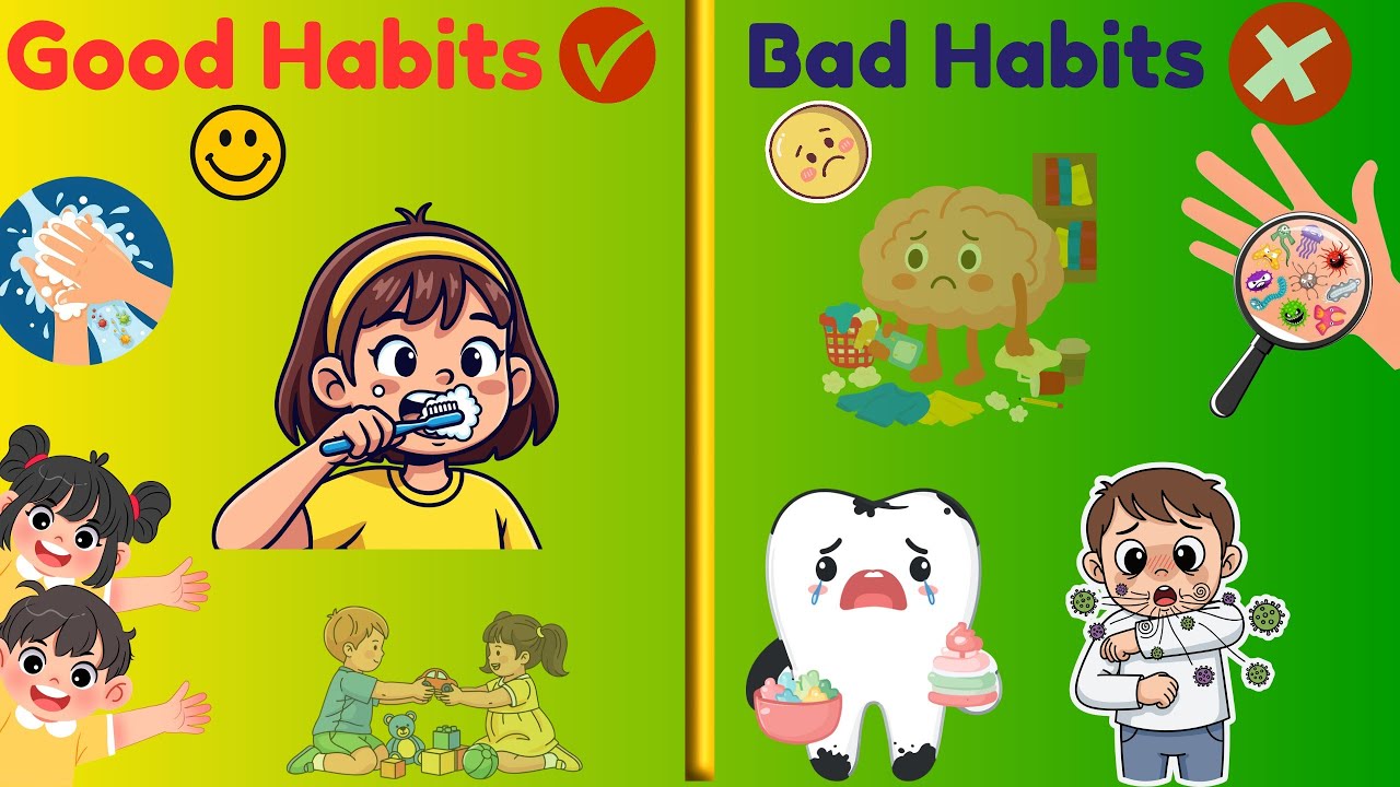 Good Habits vs Bad Habits for Kids | Learn Daily Habits Fun Way - YouTube