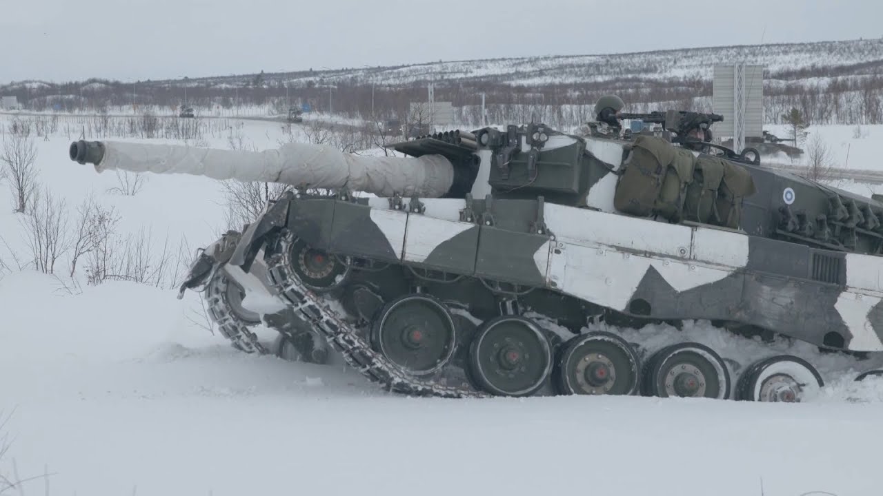 Finnish and Swedish armoured units cross into Norway for exercise Nordic Response 2024