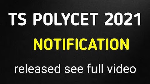 TS POLYCET 2021||NOTIFICATION||