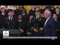 WATCH: Navy's Head Coach and Players Speak and Give President Trump Gifts - 03/20/26