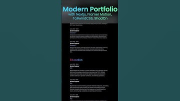 Create Modern Portfolio Website with Nextjs, TailwindCSS, Framer Motion, shadCn Tutorial #portfolio