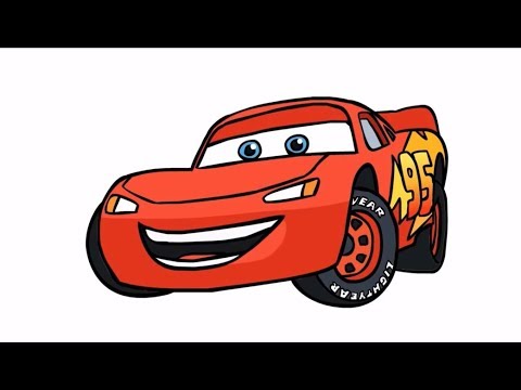 How to draw Lightning McQueen - Easy step-by-step drawing lessons for