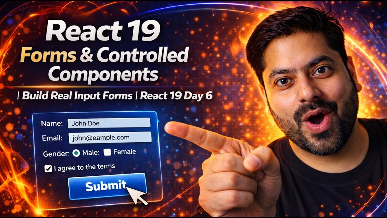 React 19 Forms & Controlled Components | Build Real Input Forms | React 19 Day 6