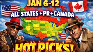 HOT Pick 3 List 🔥 All States + Puerto Rico + Canada (Jan 6–12)