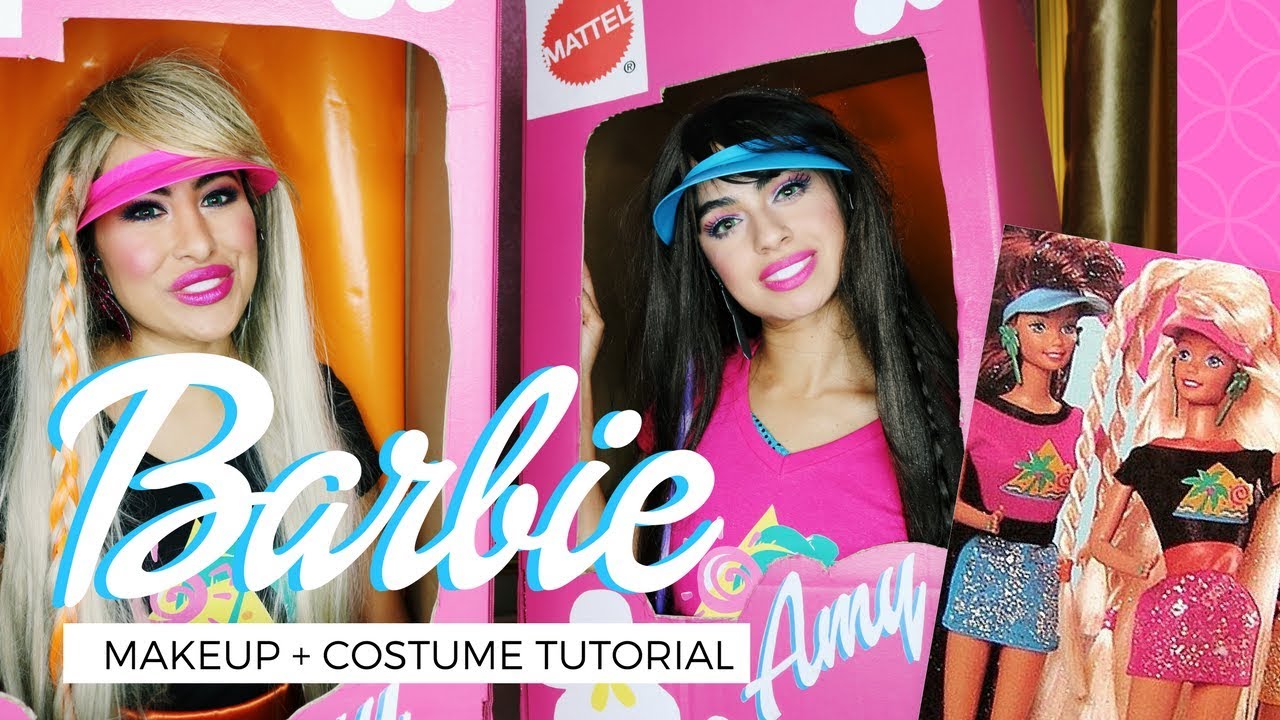 DIY BARBIE HALLOWEEN COSTUME MAKEUP OUTFIT BOX YouTube