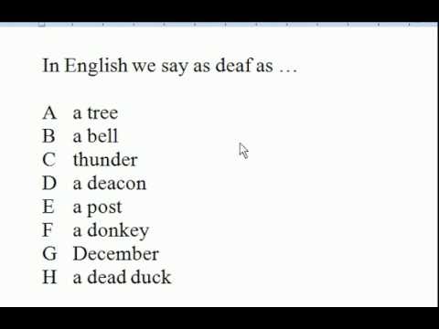 🔵 As Deaf As ... ? As As Exercise Choose the Correct Collocation - ESL British English Pronunciation