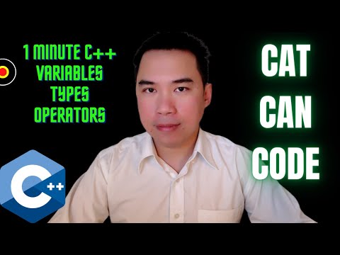 1 Minute C++ Variables Types Operators | Cat Can Code