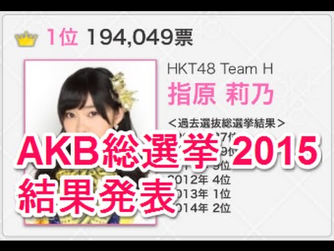 AKB48 41stシングル選抜総選挙 選抜メンバー発表