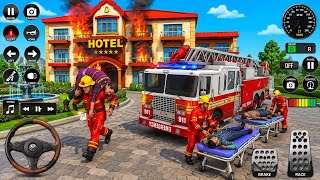 Fire Truck Rescue Simulator Gameplay 🚒 Saving People ! Firefighter Hero Rescue screenshot 1
