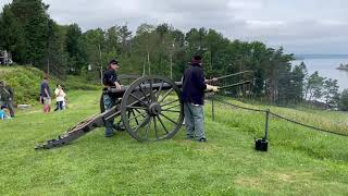 Sixth Maine Battery fires a 10 pounder Parrott rifle