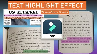 Text highlight animation in wondeshare filmora|How to create text highlight animation in  filmora