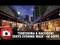 Old Tokyo Meets New Tokyo. Tsukishima & Kachidoki Evening Walk - 4K 60FPS