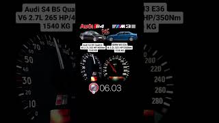 BMW M3 E36 321 HP vs Audi S4 B5 265 HP #acceleration #vmaxgermany