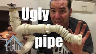 How To Correct An Ugly Pipe, New Kitchen Sink Drain, Replumb Sink