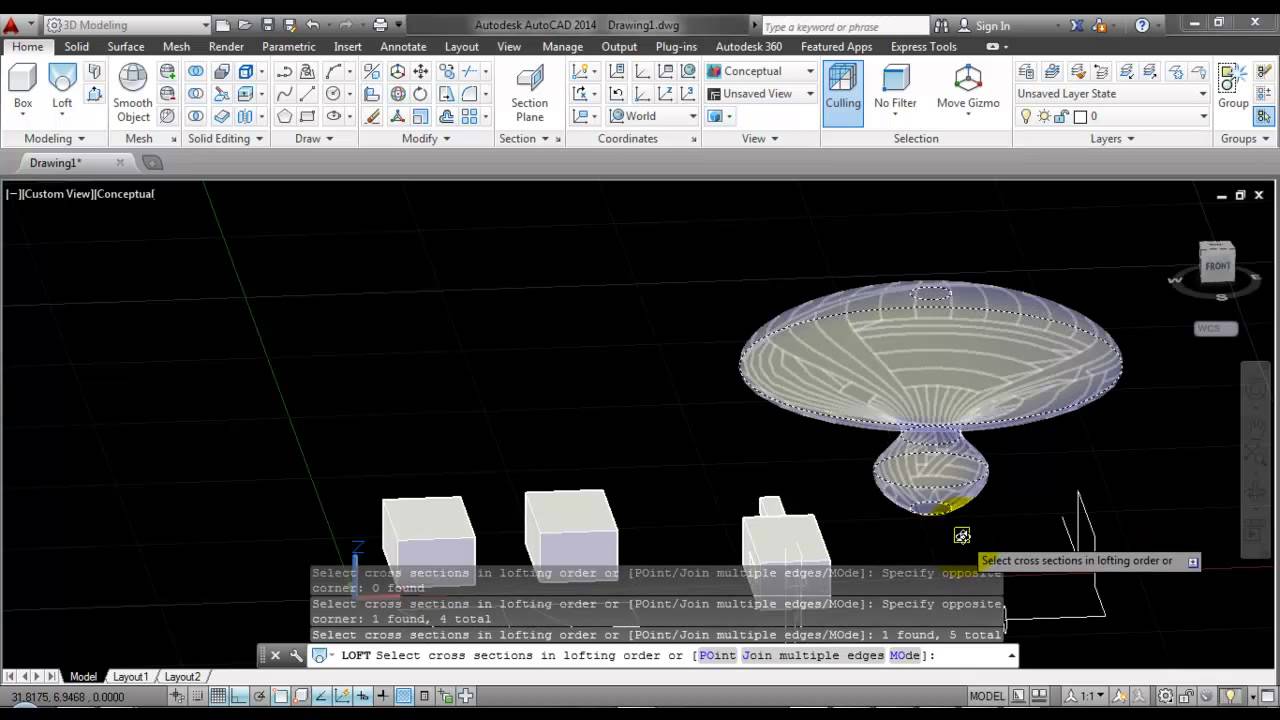  autocad 3D tutorial en espa ol 2 extrude loft sweep 