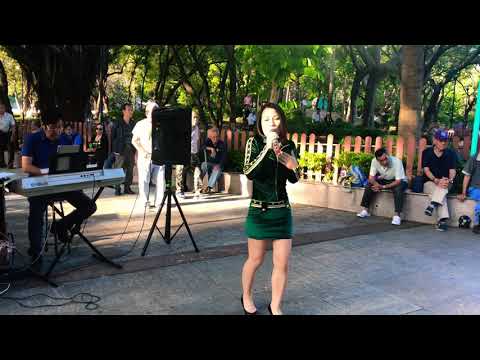 红唇绿酒 乐儿 屯门公园表演  旺角菜街艺人singing 2018年11月11日