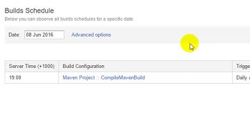 Viewing Build schedules of a project in TeamCity