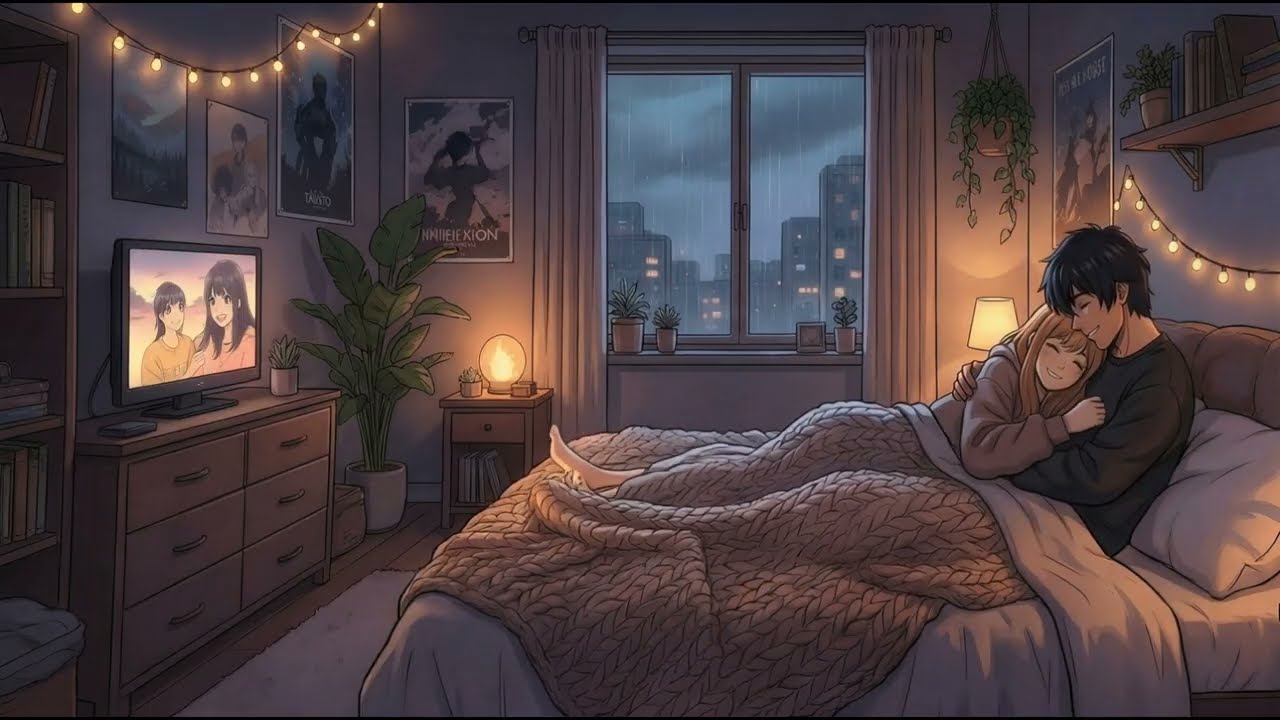 Cozy Lofi Vibes 🌧️ Netflix & Chill Night | Cozy Anime Beats to Relax/Study