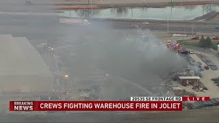 BREAKING: Crews battle large fire at manufacturing facility in Joliet