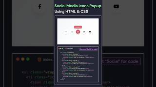 🔥Social Media Icons Popup Using HTML & CSS #coding