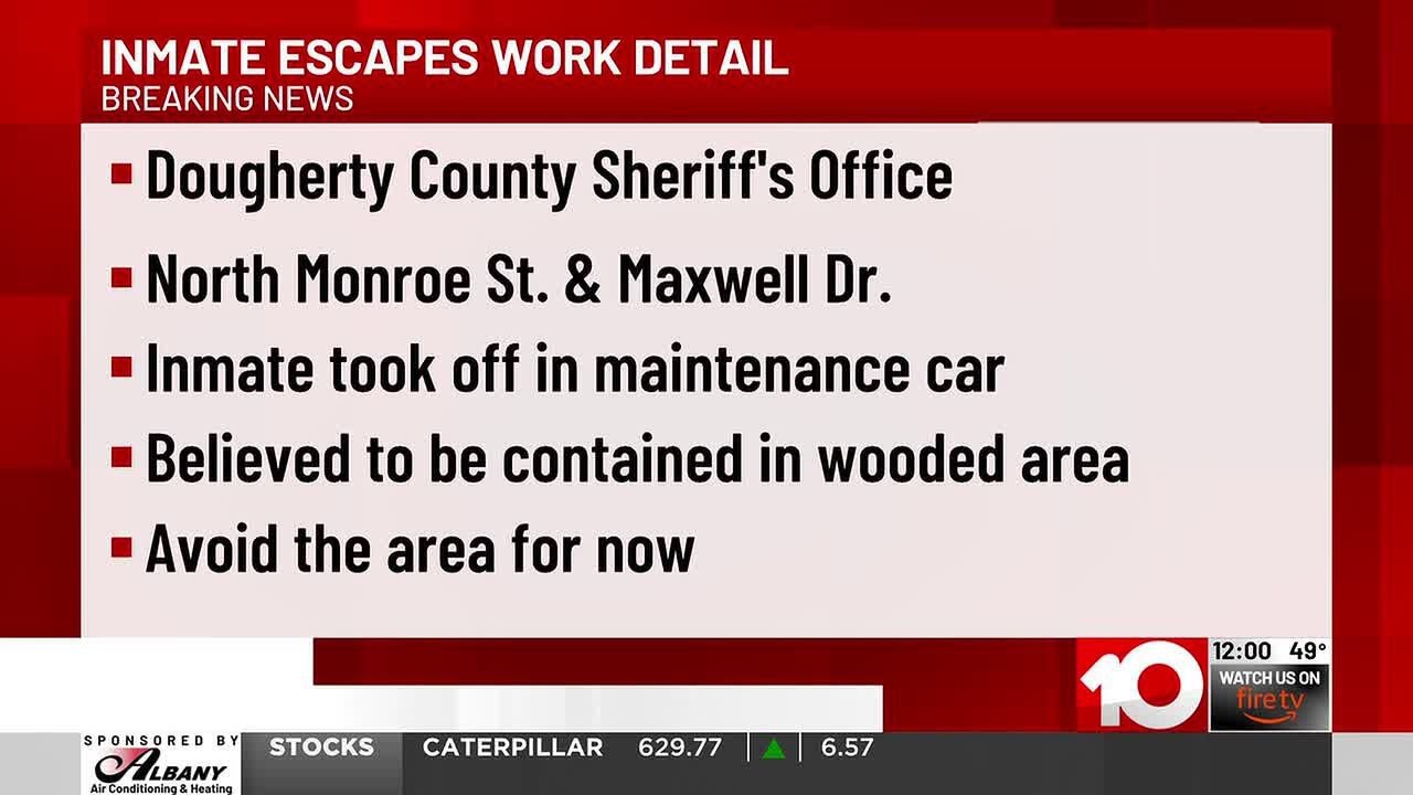 BREAKING NEWS: Inmate escapes work detail, search underway in Dougherty ...