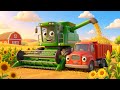 Mähdrescher und Laster bei der Ernte 🌽🚜 | Wir ernten Weizen und Mais | Lernlied für Kinder 🌻