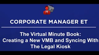 How to Sync Corporate Manager ET with an entity's Virtual Minute Book