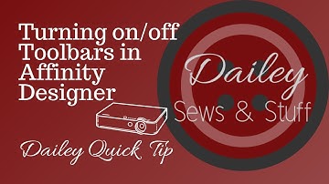 Turning Toolbars On & Off In Affinity Designer