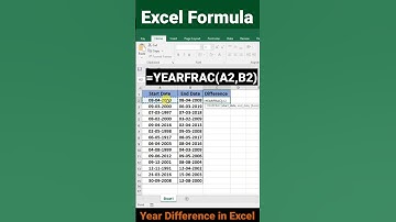 Year Difference between Start Date & End Date #excel #excelhacks  #naveensingh #shorts