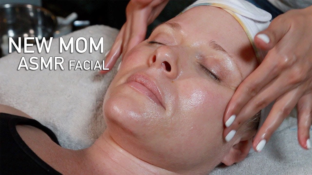 mom facial ASMR whisper facial with scalp massage on new mom - YouTube