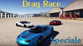 Forza Horizon 2 - Drag Race Battle: Lamborghini Huracan Vs Ferrari 458 Speciale Vs Mclaren 650S