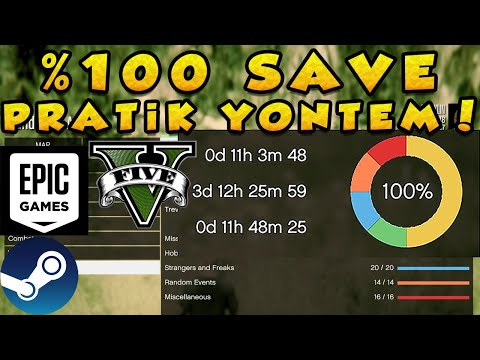 %100 Save Game GTA V En Kolay Yöntem | Epic Games | Steam | Social Club | 4K |