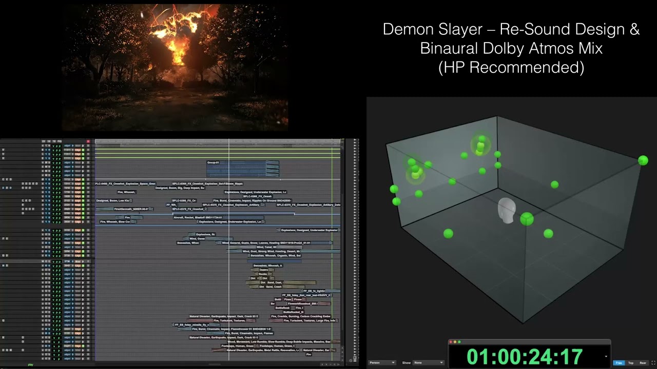 (Spoilers) Demon Slayer | Re-design and Binaural Atmos Mix | Ubuyashiki Mansion Explosion