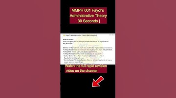 Fayol’s Administrative Theory mmph 001 important question #ignoumba