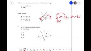 1/26/21 Review Unit 5 Test Triangle Centers #mrglee