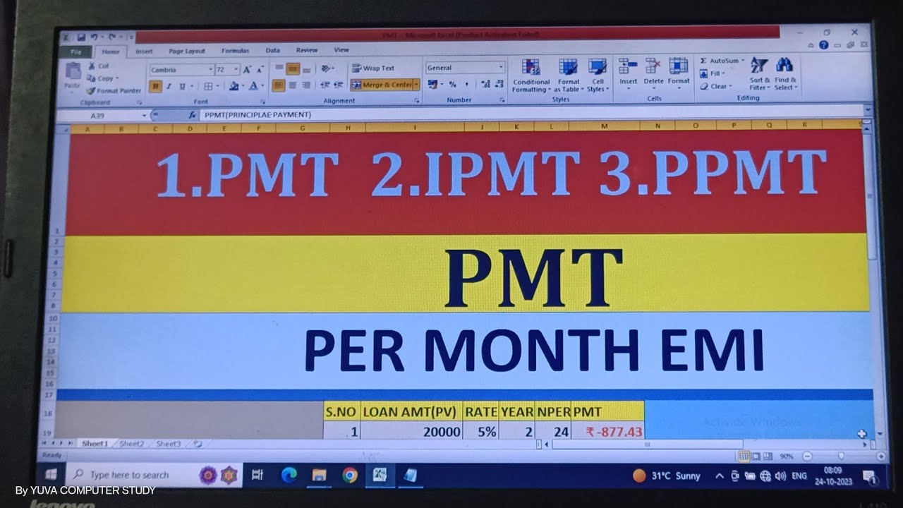 Master interest calculations in Excel PMT, IPMT, and PPMT formula