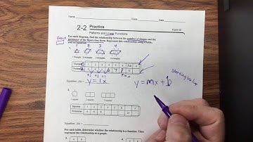 2-2 Practice: Patterns and Linear Functions