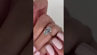 Stylishwe 2.8カラット クラッシック ピンクゴールド  ペアカット スターリングシルバー 婚約指輪