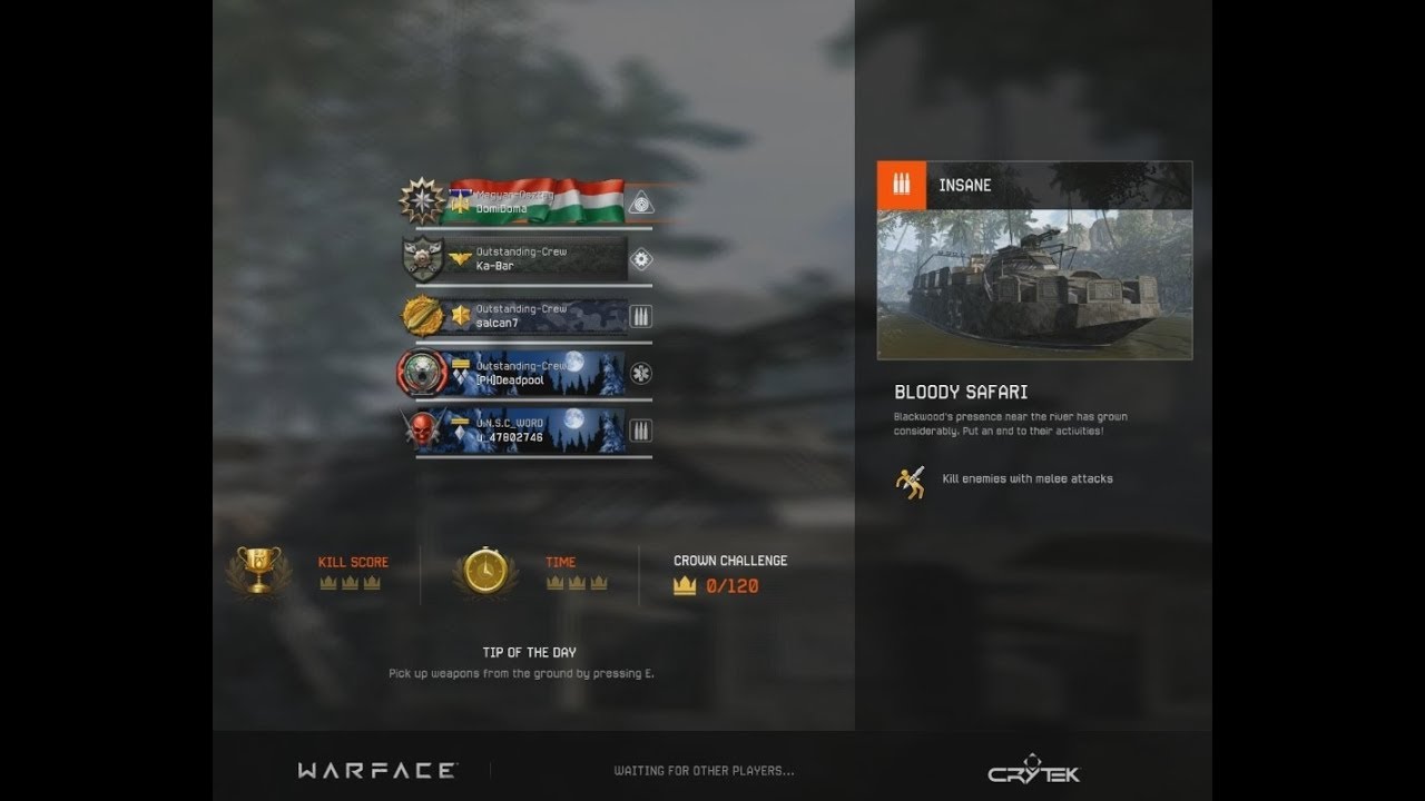 Warface   Nord America -  Co op BLOODY SAFARI Insane -  A good team wins