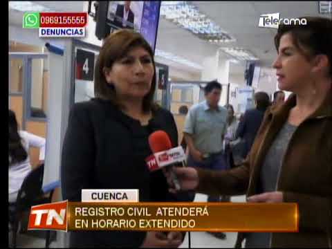 Registro civil atenderá en horario extendido